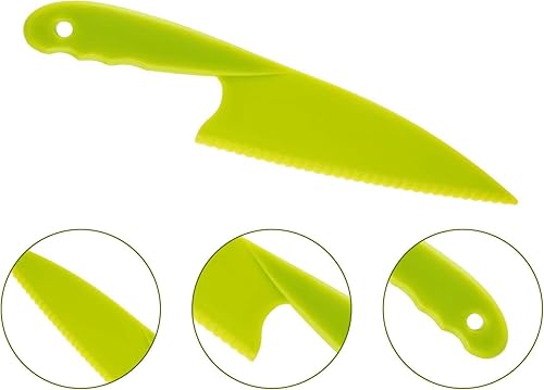 ASEANAO Cuchillo de plástico para lechuga verde para cocinar, cuchillos de nailon para frutas, pan, pasteles, ensaladas, cuchillo de lechuga (verde
