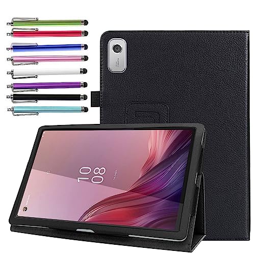 elitegadget Case for Nook 9' Lenovo Tablet (2024) / Lenovo Tab M9 (TB-310FU) - Lightweight Folio Stand Cover PU Leather Case for Lenovo Tab M9 9 Inch Display 2024/2023 + 1 Random Stylus (Black)