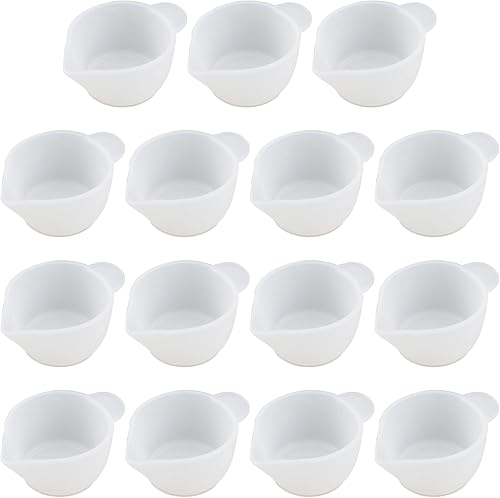15 piezas de molde de silicona dispensador de tazas de resina epoxi mini tazas de mezcla de medición para fabricación de joyas, moldes, bricolaje,