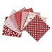 aufodara Tissus Coton 7 pièces 50 x 50 cm Imprime Textile Patchwork Chiffons Couture Quilting DIY Fabric à la Main en Tissu à Coudre Sewing Artisanat (Rouge)