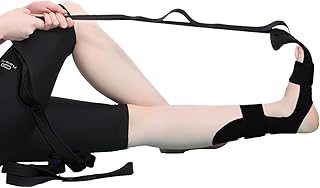 Yoga Stretching Strap, Ankle Ligament Stretcher Belt with Loops, Soft Leg Stretcher for Plantar Fasciitis, Foot Stretch Assist for Hamstring, Flexibility and Physical Therapy