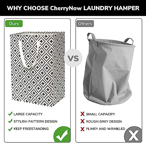 Cherrynow Clothes Laundry Basket 75L 2 Pack, Decorative Large Laundry Hamper Freestanding Dirty Clothes Hamper With Long Handles Collapsible Tall Laundry Basket For Bedroom, Bathroom, Dorm #TOP4