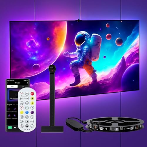 Image of RadiantFlux 16.4FT LED Strip Lights for TV,Smart LED Backlight with Camera,Color Changing Gaming Lights with Remote Control,Sync to 65-75 Inch TV Without Delay,for Room Gaming Decoration