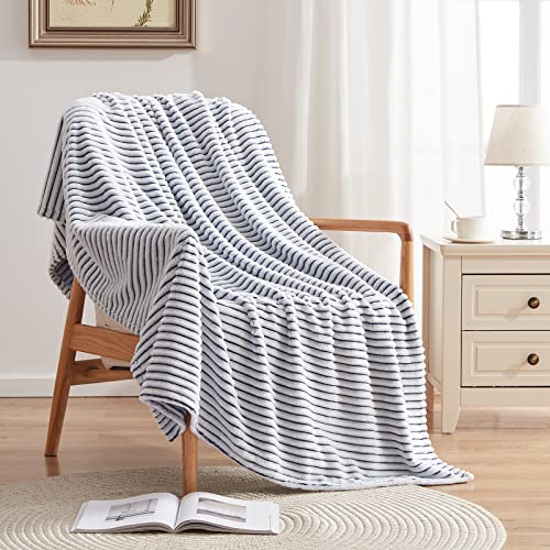 Emme Sherpa Blanket Fleece Throw Blanket, Soft, Plush, Warm And Cozy Blanket, Single Layer, 3D Touch Experience, Perfect For Bed Couch And Sofa Chair(Navy, 50'' X 60'') #TOP5