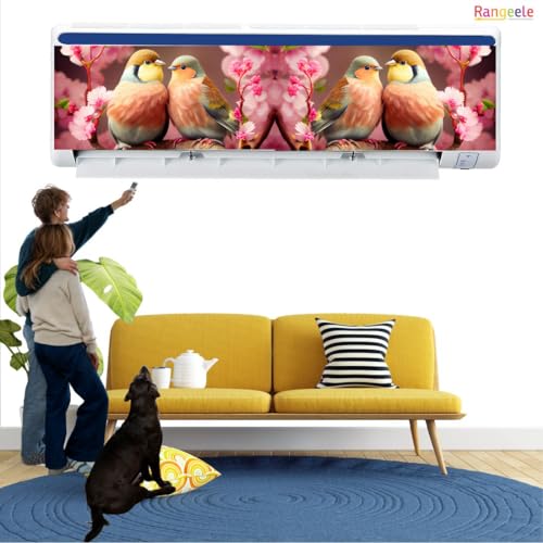 Image of 'Nature Colorful Pink love Birds'' AC Sticker (96 cm x30 cmx 24 cm)