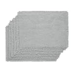 VHC Brands Burlap Dove Grey Placemat Set of 6 Fringed Kitchen Dining Table Linen Coastal Boho Farmhouse Decor Rectangle 13×19