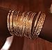 LUX ACCESSORIES Textured Heart Moon Infinity Multi Bangle Set (30 PC)