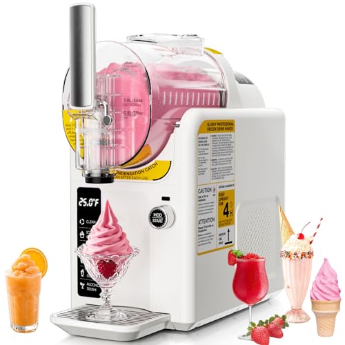 Image of Ice Cream Machine Frozen Drink Maker, Slushie Machine for Home - Slushy Machine Maker No Ice Needed Self Cleaning, 5 Preset for Soft Serve Ice Cream, Slushie, Margarita, Frappes, Milkshake