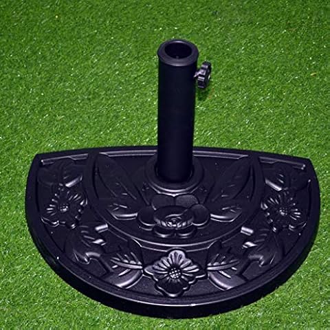 Tx Heavy Duty Half Round Parasol Base Outdoor Patio Umbrella Stand - Black - 9kg (Ø38/48MM) Cover
