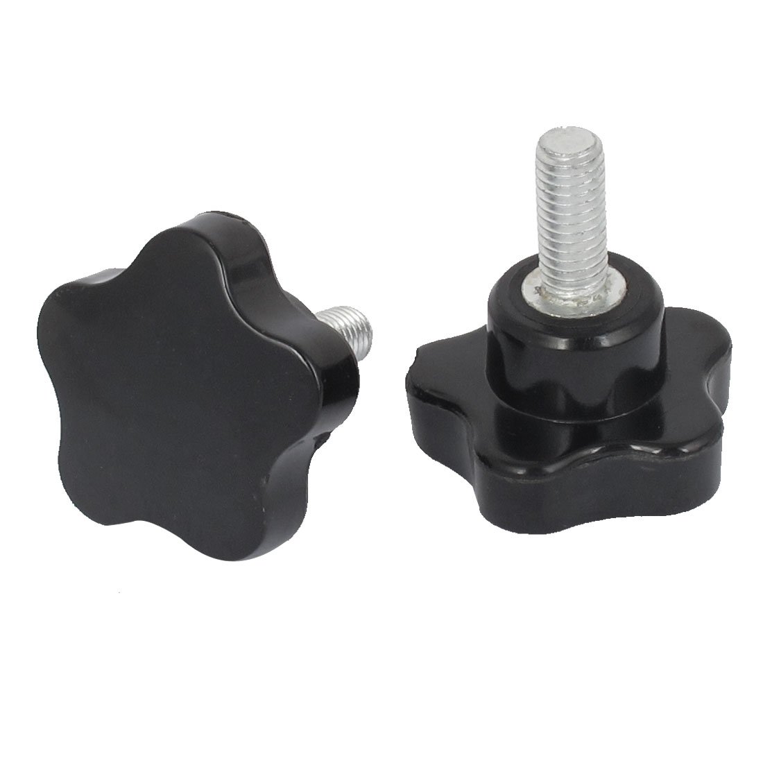 Aexit 40mm Star Pressure Washer Parts & Accessories Head M8x20mm Male Thread Screw on Clamping Knob Grip Nozzles Black 2pcs