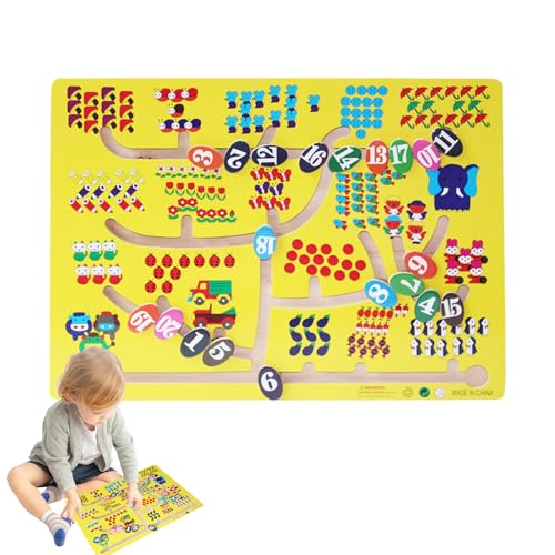 Jeu de labyrinthe à couleurs éducatif en bois pour apprentissage préscolaires 3 ans