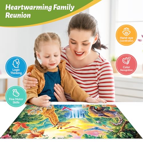 image for ZSYCZAO 500 Piece Puzzle for Adults, Rainforest Animals Jigsaw Puzzle,