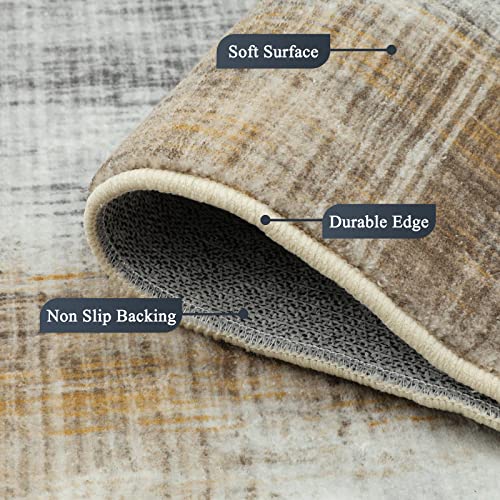 Pauwer Modern Abstract Runner Rugs For Hallways, 2X6 Non Slip Runner Rug With Rubber Backing, Vintage Distressed Area Rug For Kitchen, Washable Floor Carpet Runner For Entryway Laundry Room Bedroom #TOP1