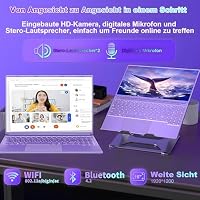 NOTODD Laptop 16 Zoll 12GB RAM 512GB ROM Erweiterungen 2,5" 1 TB SSD, Laptop Win 11 mit 4-Core CPU N5095 (bis zu 2,9 GHz), 1920 * 1200丨5G WiFi丨Bluetooth & Deutsche Tastatur Aufkleber-Purple – Ansicht 7