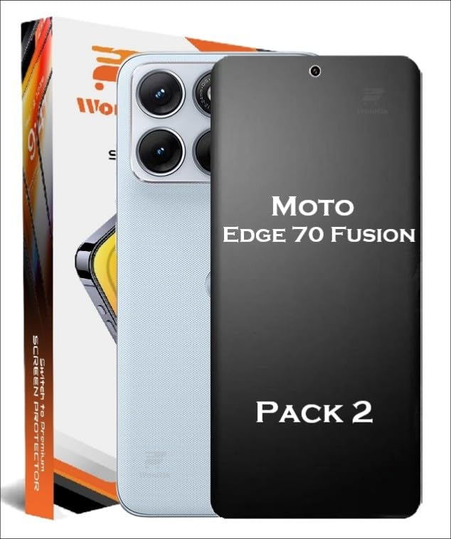 Image of WonRia Pack 2 - Matte Screen Guard Protector Compatible with Moto Edge 70 Fusion 5G Unbreakable Membrane | Flexible TPU Matte Film | Edge to Edge Installation Kit | Transparent