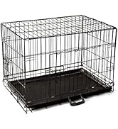 Nobleza-Metall-Hundekäfig,Box mit Gittern,Tierkäfig mit 2 Türen,Kaubeständiges Kunststofftablett ...