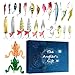 Ad-vent Calendar, Daily Anticipation Builder, 1 Box, 24 Days Christmas Countdown Calendar, Realistic Fishing Bait Set, All-Water Versatility, For Kids, Teens And Adults
