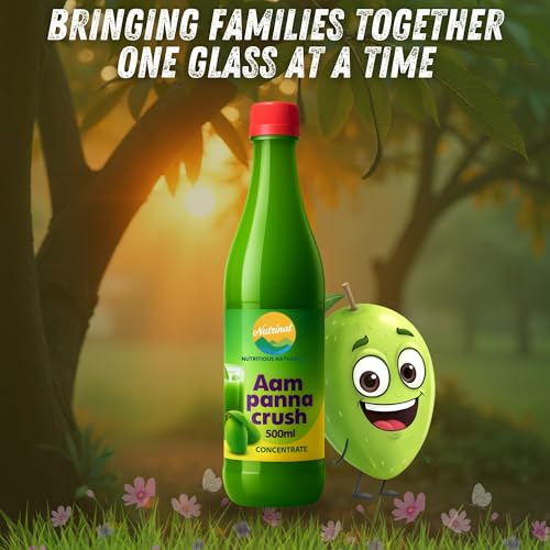 Image of Nutrinat Aam Panna - 500ml (Pack of 1) | Refreshing Aam Panna Drink | Summer Drink With Natural Ingredients | Mango Concentrate For Cooling Refreshment | Mango Crush Concentrate