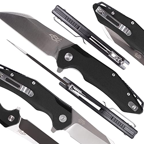 Firebird Ganzo Fh31 Pocket Folding Knife D2 Wharncliffe Steel Blade G10 Anti-Slip Handle With Clip Camping Hunting Fishing Folder Outdoor Edc Knife (Black) #TOP4