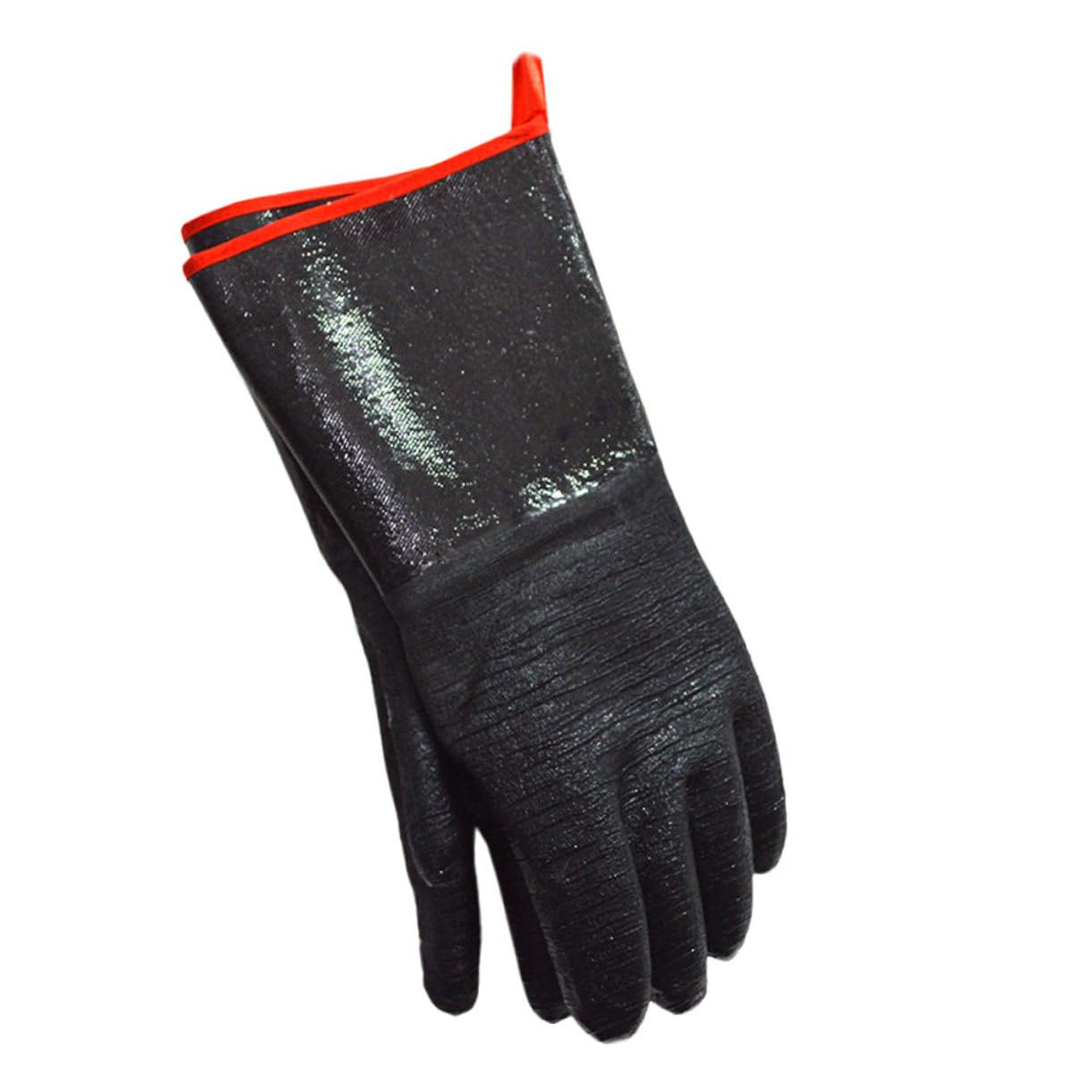 Guanti Resistenti al Calore Neoprene Nero 1 Paio per Barbecue | Impermeabili, Taglio e Presa Antiscivolo, Protezione del Polso, Uso Outdoor e Piano Cottura