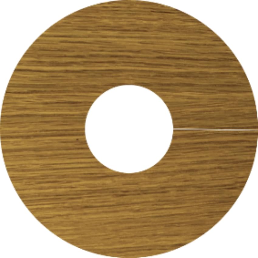 Oak Pipe Covers for Solid, Engineered Wood & Laminate Floors, 15mm Radiator Pipe Collars, Roses, Surroundings, Rings, Real Wood Oak Veneer, Slim Modern Profile, Self Adhesive (Smoked Oak, x2)