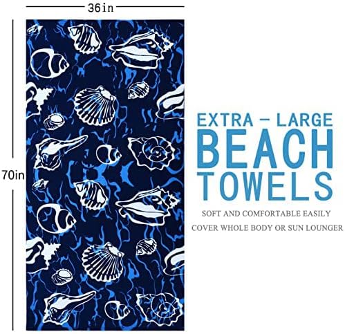 Miniatura 6 de Toalla de playa de rizo de gran tamaño de 36 x 72 pulgadas, suave, extra grande, para piscina, camping, natación, manta de viaje, crucero, artículos