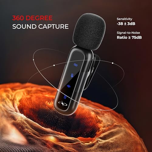 Image of FLYBALL 2.4G Wireless Lavalier Mic for YouTube & Vlogging, AI Noise Cancellation (3-Level), 360 Sound, LED Indicator, Type-C + Lightning Support, 30m Range, 5H Battery (SV 200)
