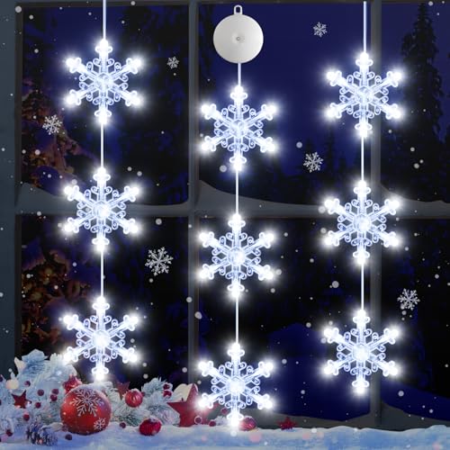 Guirlande lumineuse Noël flocon LED pour sublimer votre cheminée et vos fenêtres
