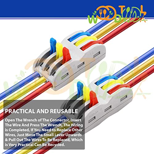 Image of Compact Splicing Wire Connectors - 3 to 3 Inline Electrical Connectors Blocks - Quick Wiring Cable Connectors (4pcs, 3 to 3 Inline, Multi)