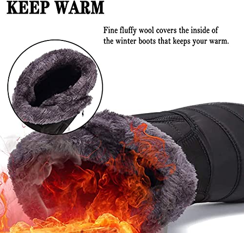 Ninestar Snow Boots For Women Girls Snow Boots Womens Snow Boots Winter Warm Shoes Side Zip Water Proof Snow Boots (Black,6.5 Wide) #TOP2