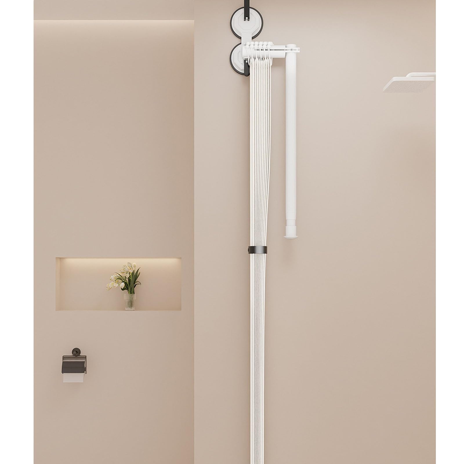 Tringle de douche ventouse étanche pour éviter les fuites sans percer le mur