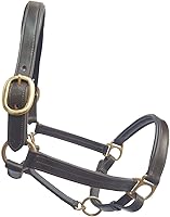 Vista 2 de Saddlesworld Cabestro de cuero con triple costura Cabestro hecho a mano para caballos Cuenta con una garganta enrollada con broches Viene
