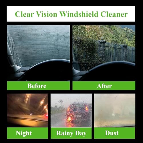 Clear Vision Autoglasreiniger, 2Stück Clear Vision Glass Cleaner, (2026 Neu) A2.0 Upgrade Clearvision Glass Cleaner Scheibenreiniger Auto gegen Ölfilm, klare Sicht bei Regen und Nebel