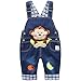 Bebé Niños Niñas Peto Vaquero Overalls Mono Largo Pantalón Elegante Azul con Patrón Animal - 73