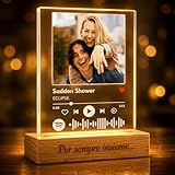 Lampada Spotify Personalizzata con Foto e Canzone, Targa Spotify Personalizzata in Plexigl...