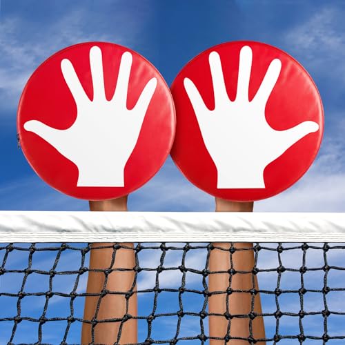 Relaxgiant 2 Pads Volleyball Blocking Pad Volleyball Setter Training Equipment Red Round Volleyball Training Aid Player for Hitting and Blocking Mimics Hand Hitting Trainerf Protects Blockers Hands