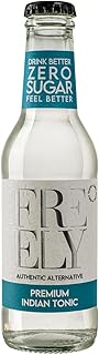 Freely Premium Indian Tonic Water, Acqua Tonica Zero Zuccheri per Gin Tonic, Ideale per Cocktail e Aperitivi, Confezione da 24 bottiglie da 200ml