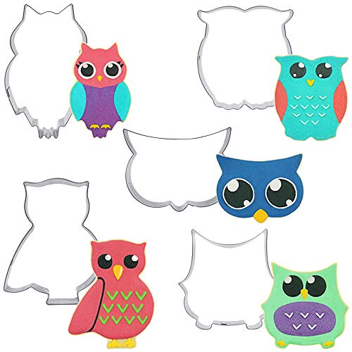 Owl Cookie Cutter Set of 5 Different Owl Cookie Cutters Shapes for Candy Fondant Sugar Cutters Molds by Shxstore