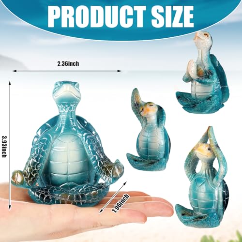 Set de 4 Figuras Tortuga de Yoga Decorativas miniatura 3