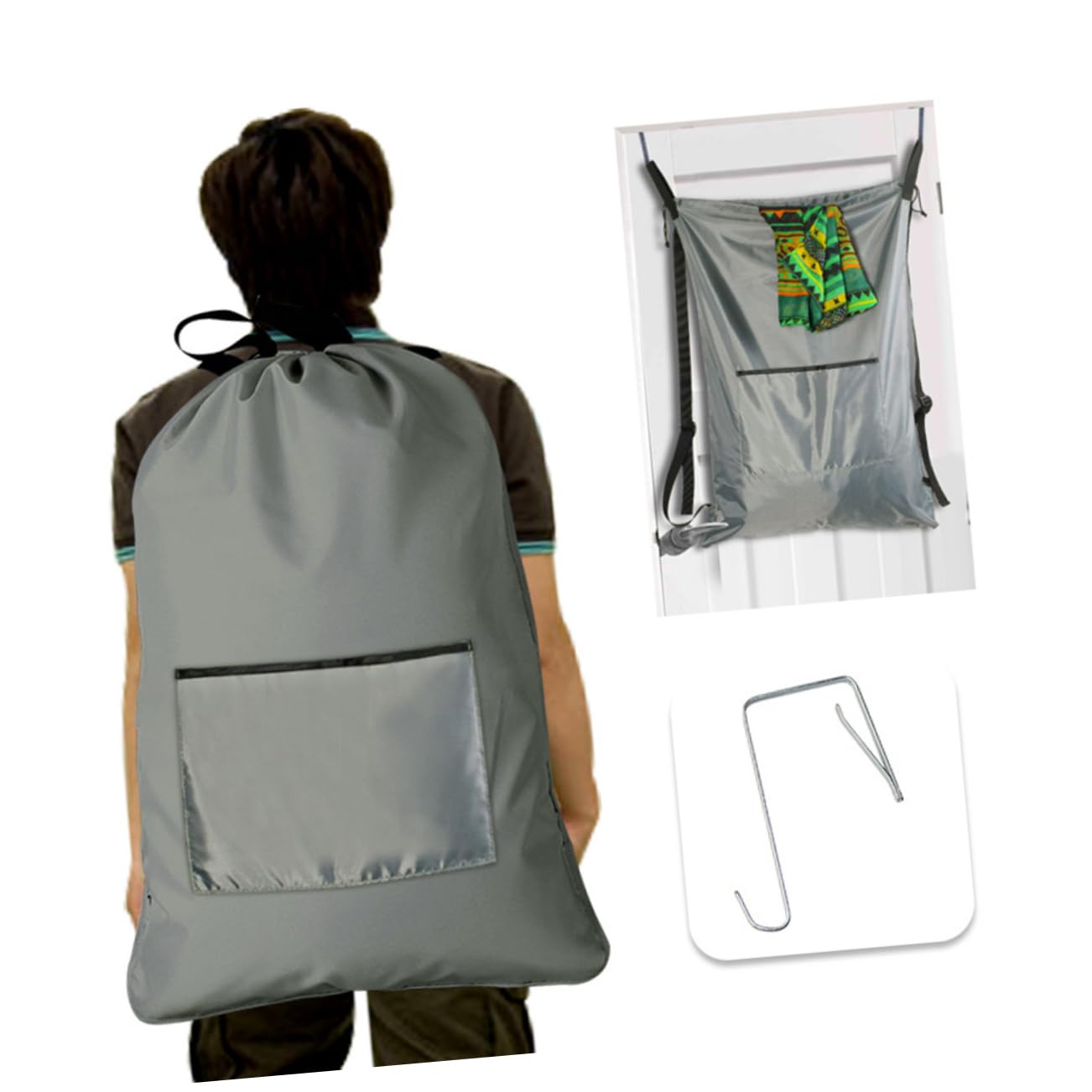 Cabilock 2pezzi Borsa Da Lavanderia Con Coulisse e Spallacci Regolabili Per Viaggio Sacchetto Multiuso Per Biancheria Sporca