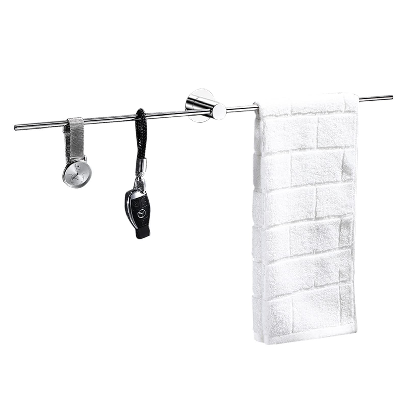 Porte-serviettes en acier inoxydable fini chrome de qualité supérieure pour douche et toilettes