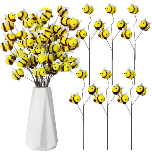 Abejas de fieltro Suncalla púas decorativas para jarrones y centros de mesa 2
