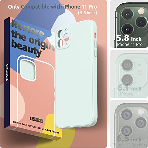Surphy Square Design For Iphone 11 Pro Case With Camera Protection, Straight Edges Liquid Silicone Phone Case For Iphone 11 Pro 5.8 Inches, Seafoam #TOP1