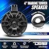 DS18 MP4TP.4A 4" 600W Bluetooth Marine Tower Speakers with Amplifier and Remote