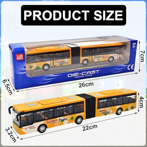 YskerrigToy Bus Spielzeug, Spielzeugauto Mini Bus Auto Zurückziehen Pull Back Spielzeugautos Stadtbus Spielzeugauto Friction Autos BusModell für Jungen Mädchen Geburtstags Geschenke(Gelb)