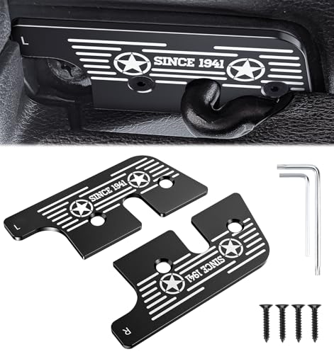 Upgraded Sun Visor Repair Kit, Eamplest Aluminum Alloy Star Sun Visor Clips Compatible with Jeep Wrangler JK 2018,JL 2018-2023,2020-2023Gladiator Accessories,Quick and Easy Repair Loose Visor