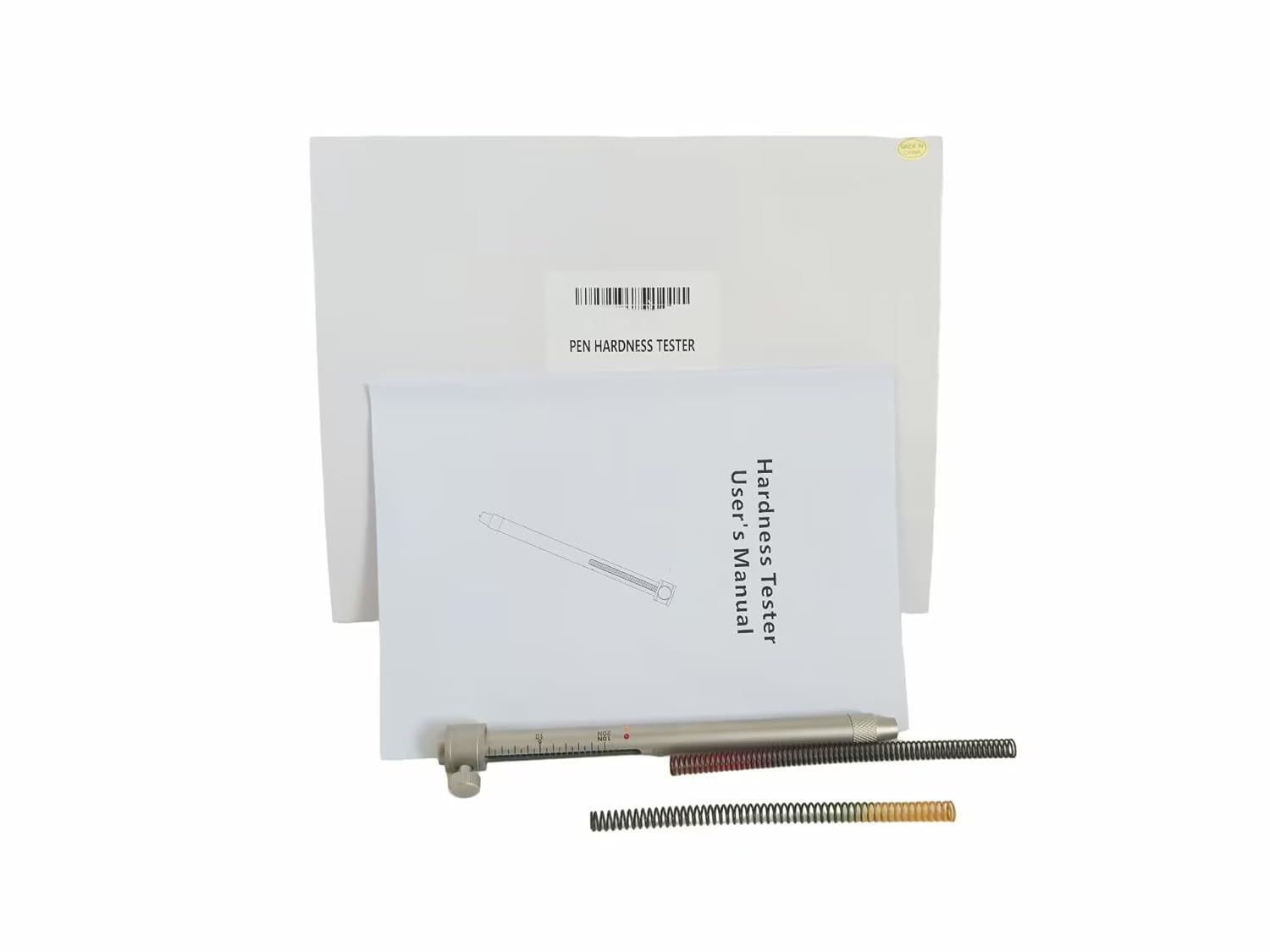 Coating Hardness Tester Handheld Pen Durometer Tool with 0N~3N Blue Spring Pressure Carbide Head for Wood Ceramic Coating Surface Tests