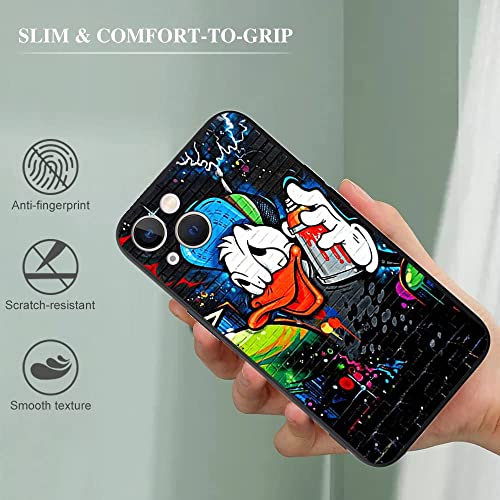 Coutious Dis Ney Cratoon Character Design Pattern Black Cool Shockproof Tpu Iphone 13/13 Pro/13 Pro Max Case, Ultra-Thin Non-Slip, Scratch-Resistant And Drop-Proof (Do-Nald Duck, Iphone 13) #TOP2