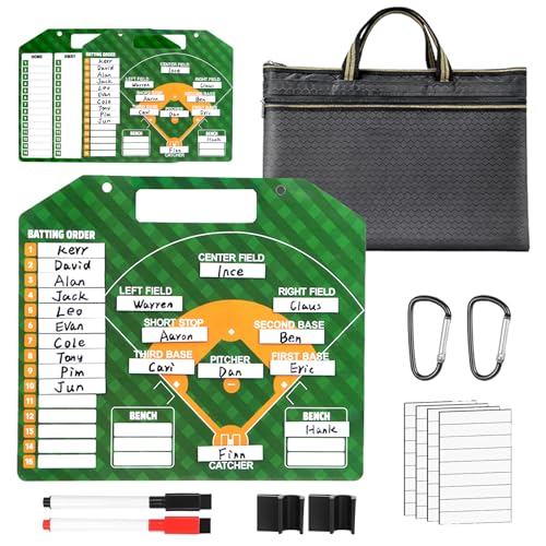 Magnetic Baseball Coaching Clipboard with Carrying Bag