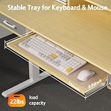 WALKINGDESK Biurko z elektryczną regulacją wysokości z Tacka na klawiaturę, 160x60 cm biurko do pracy na stojąco i na siedząco z 2 szufladami, haczykami, Dąb